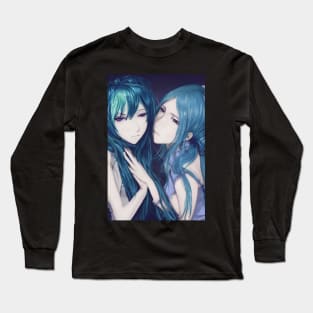 Two anime girls in love - lesbian or best girlfriend Long Sleeve T-Shirt